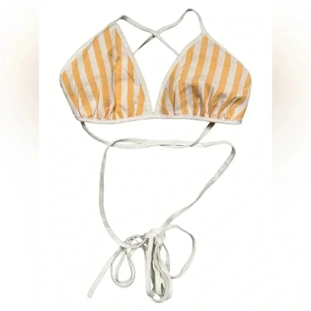 Free People Striped Triangle Wrap Around Waist Bralette Top Size XS - Picture 5 of 9